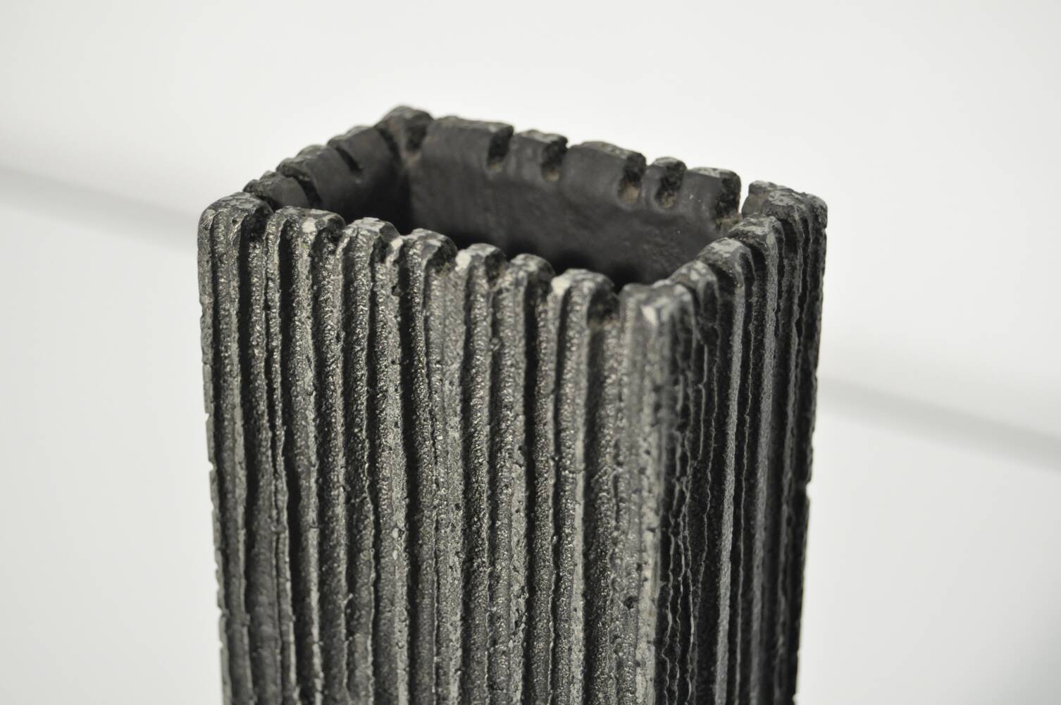 Cast aluminum brutalist vases designed by artist Willy Ceysens, Belgium 1960s