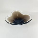 Smoked glass bowl, free-form, 1970