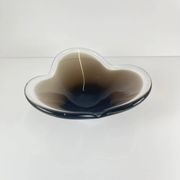 Smoked glass bowl, free-form, 1970
