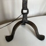 Beaten iron lamp 1970 brutalist