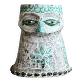 Glazed ceramic owl – Totem sculpture