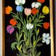 Old painting, still life with tulips, 20th century
