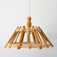 Scandinavian pendant light in wood and rope, 1960