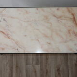 Coffee table in marble and black lacquered metal, 1950