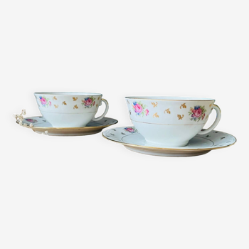 Set of 2 porcelain breakfast cups