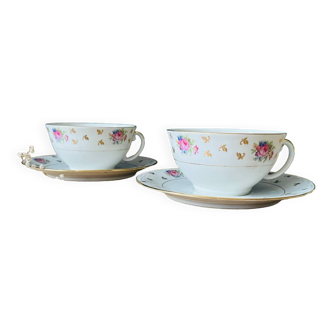 Set of 2 porcelain breakfast cups