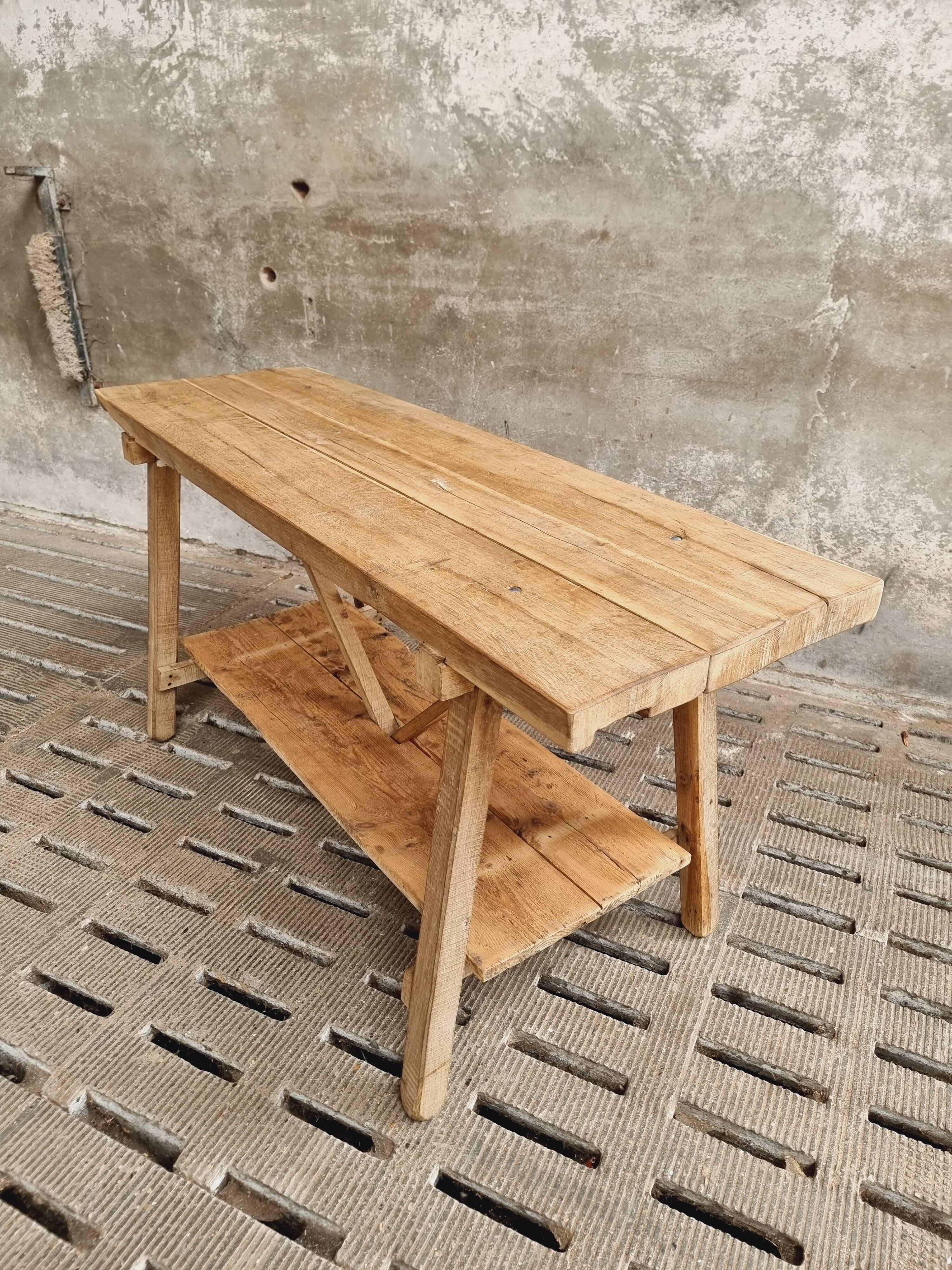 Old work table kitchen island bar table oak