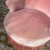 Toad style armchair in pink velvet