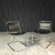 Paire de chaises S33 cuir noir et chrome
