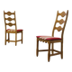 Vintage 1960s Danish brutalist ladderback oak chairs in the style of Kjærnulf