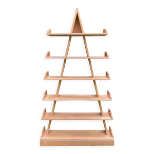 Bibliothèque pyramidale en chêne,