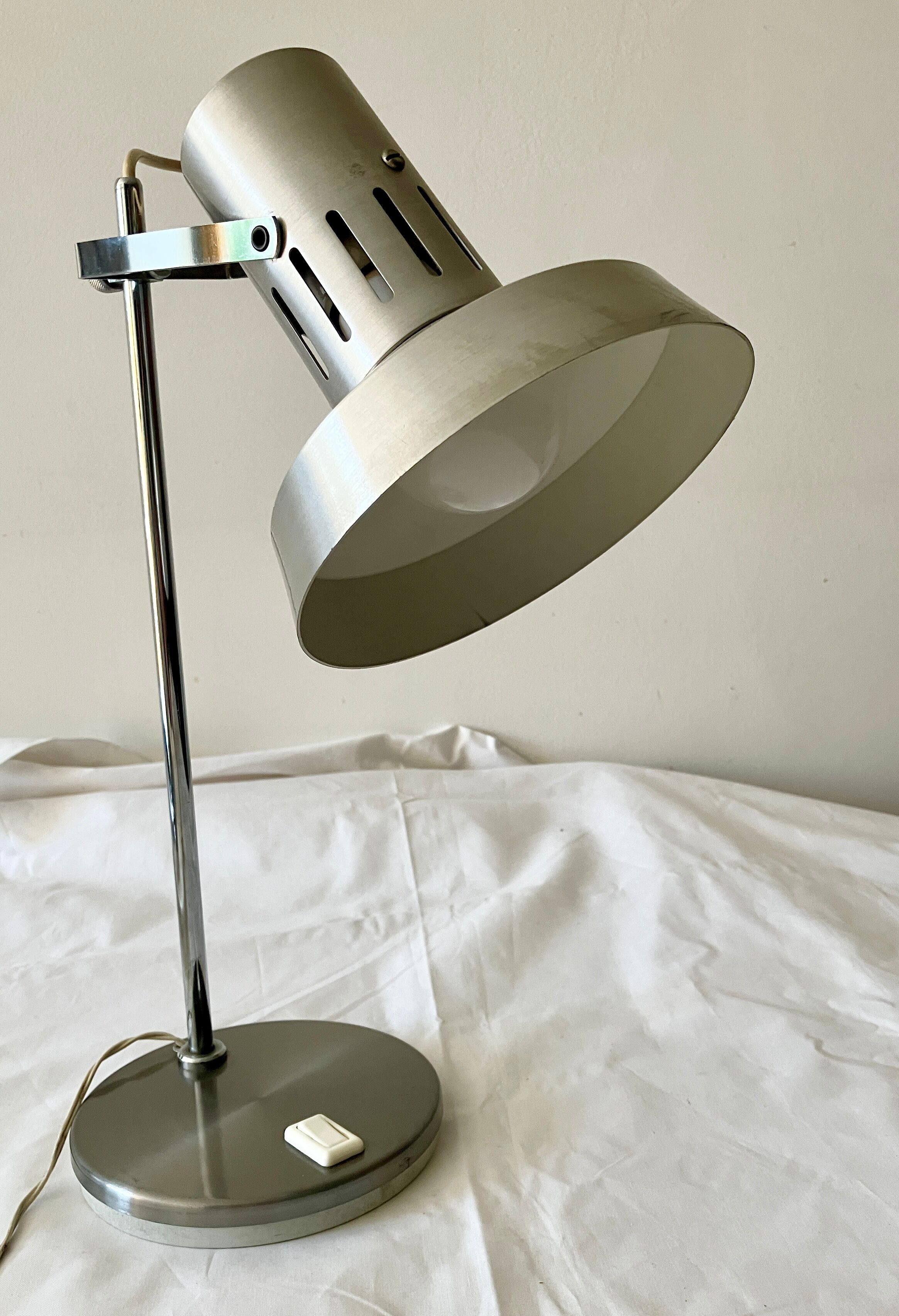 Lampe de bureau alu/acier années 70
