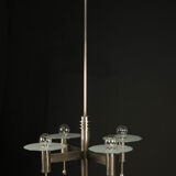Art Deco or Bauhaus Nickel-plated 4-flamming chandelier, 1920s