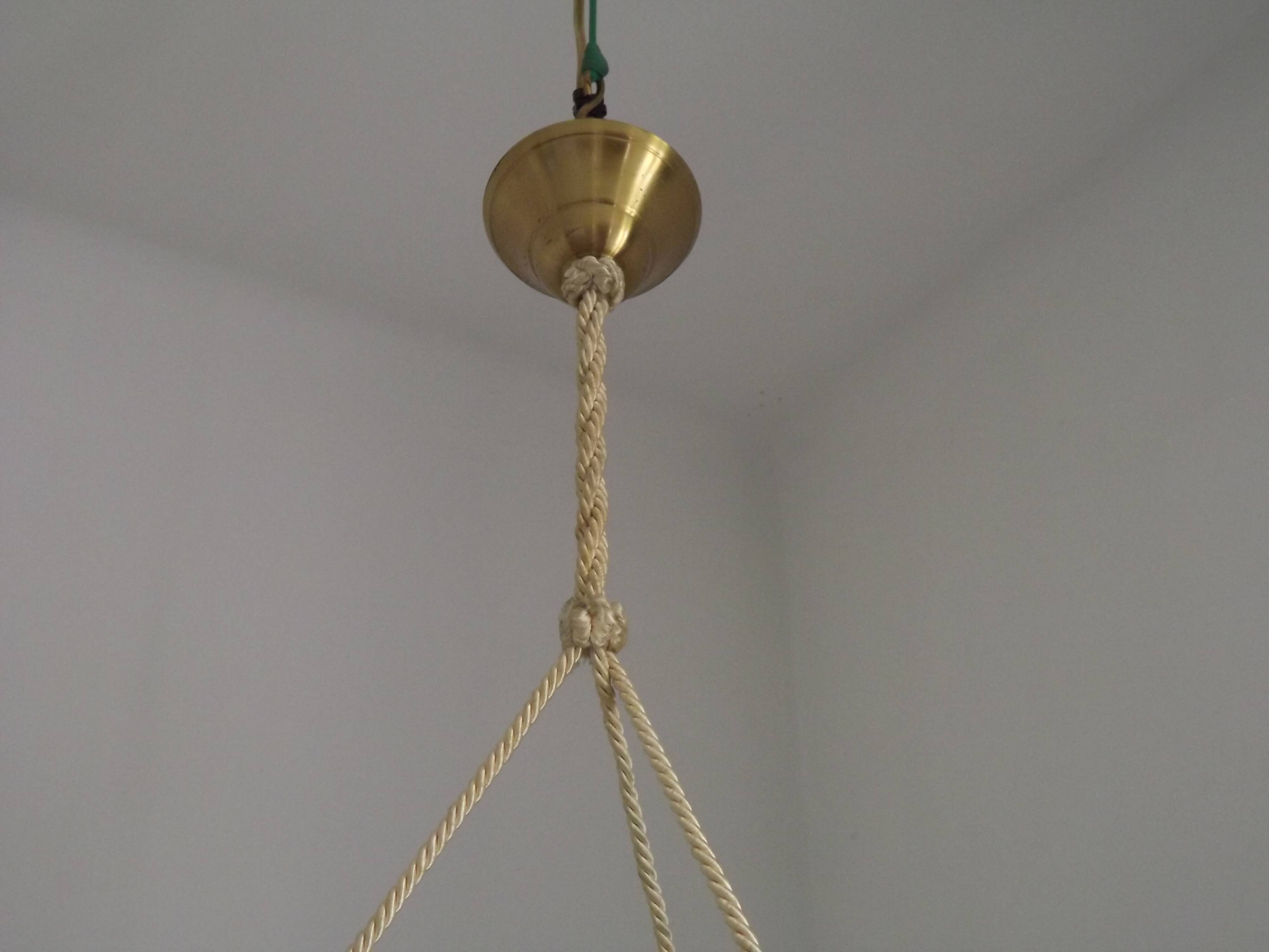 Signed Muller Frères Lunéville Art Deco Ceiling Light Flying Bird Detail