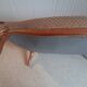 2-seater Louis XV style sofa - arched legs - Art Deco patterned velvet fabric - Beige