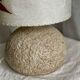 Large vintage 1960-70 chamotte ceramic ball lamp, dried flower lampshade