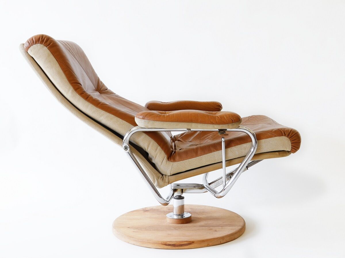 Leather armchair, chromed design, Germany,70