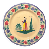 HB Henriot Quimper faience plate - Hand-painted Breton decoration - Vintage