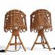 Mid-Century French Riviera Bamboo and Rattan Table Lamps, 1960s