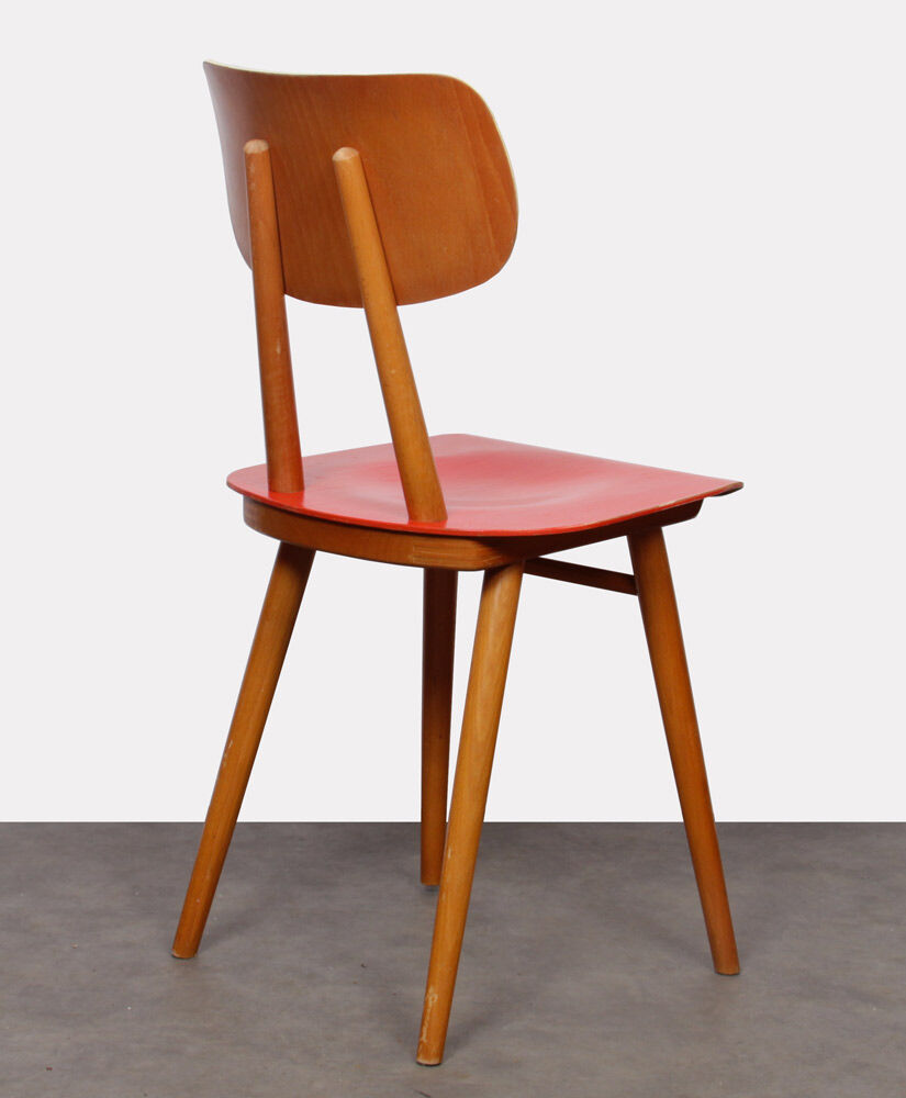 Pair of red chairs for manufacturer Ton, 1960