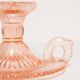 Pale pink glass candlestick mid-century, Europe, 1960s