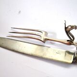 Rococo service cutlery in SILVER Minerve Armand Frenais 1900 Serving knife and fork