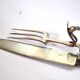 Rococo service cutlery in SILVER Minerve Armand Frenais 1900 Serving knife and fork