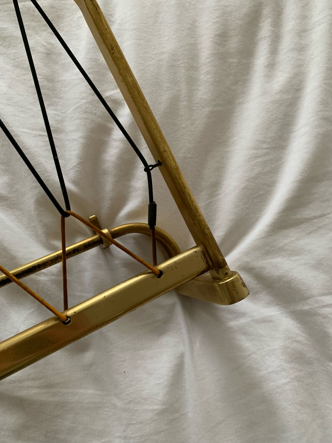 Vintage wall coat rack in gilded metal