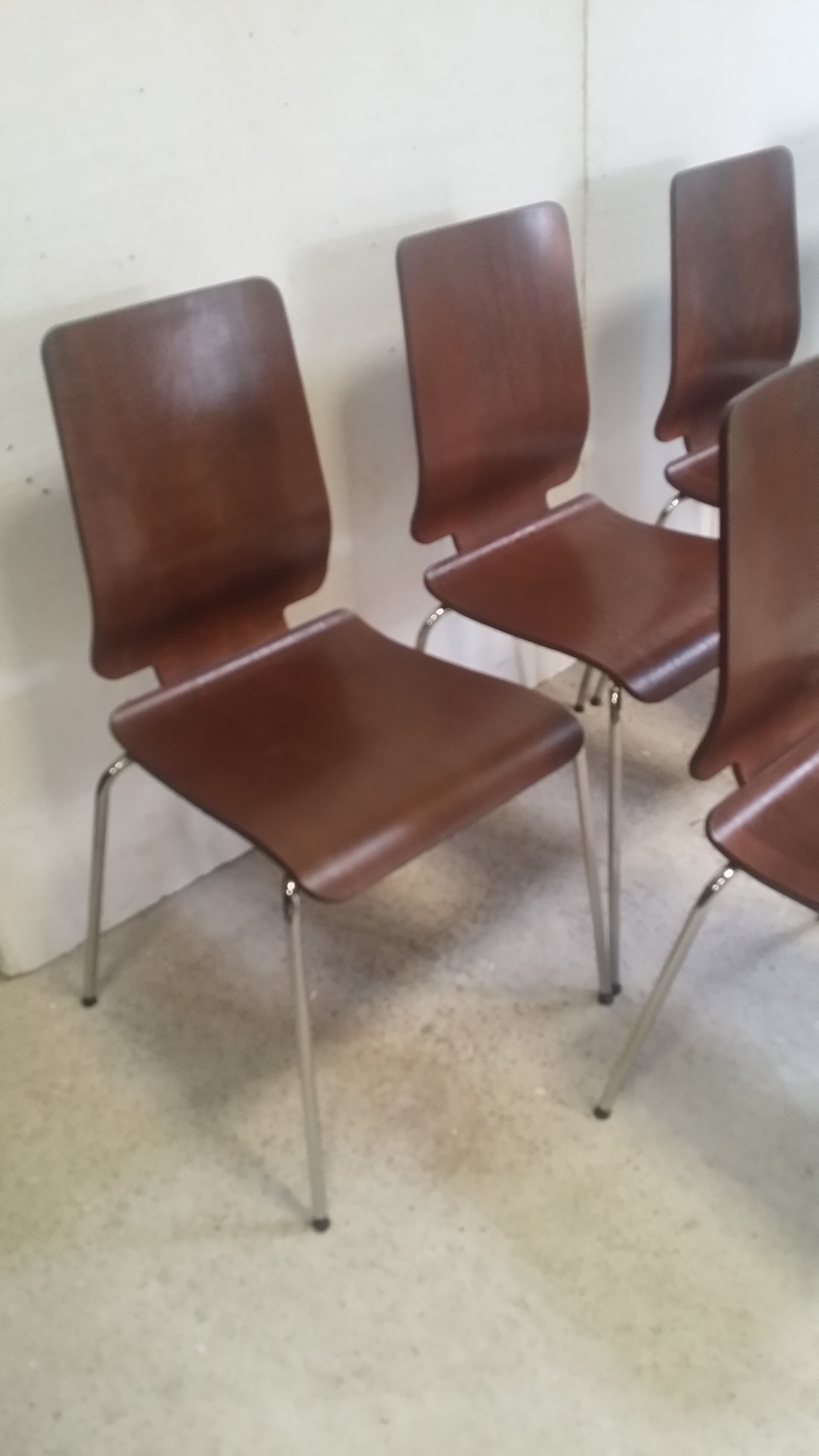 Set of 6 Danish thermoformed chairs