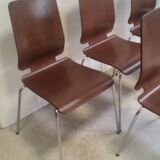 Set of 6 Danish thermoformed chairs