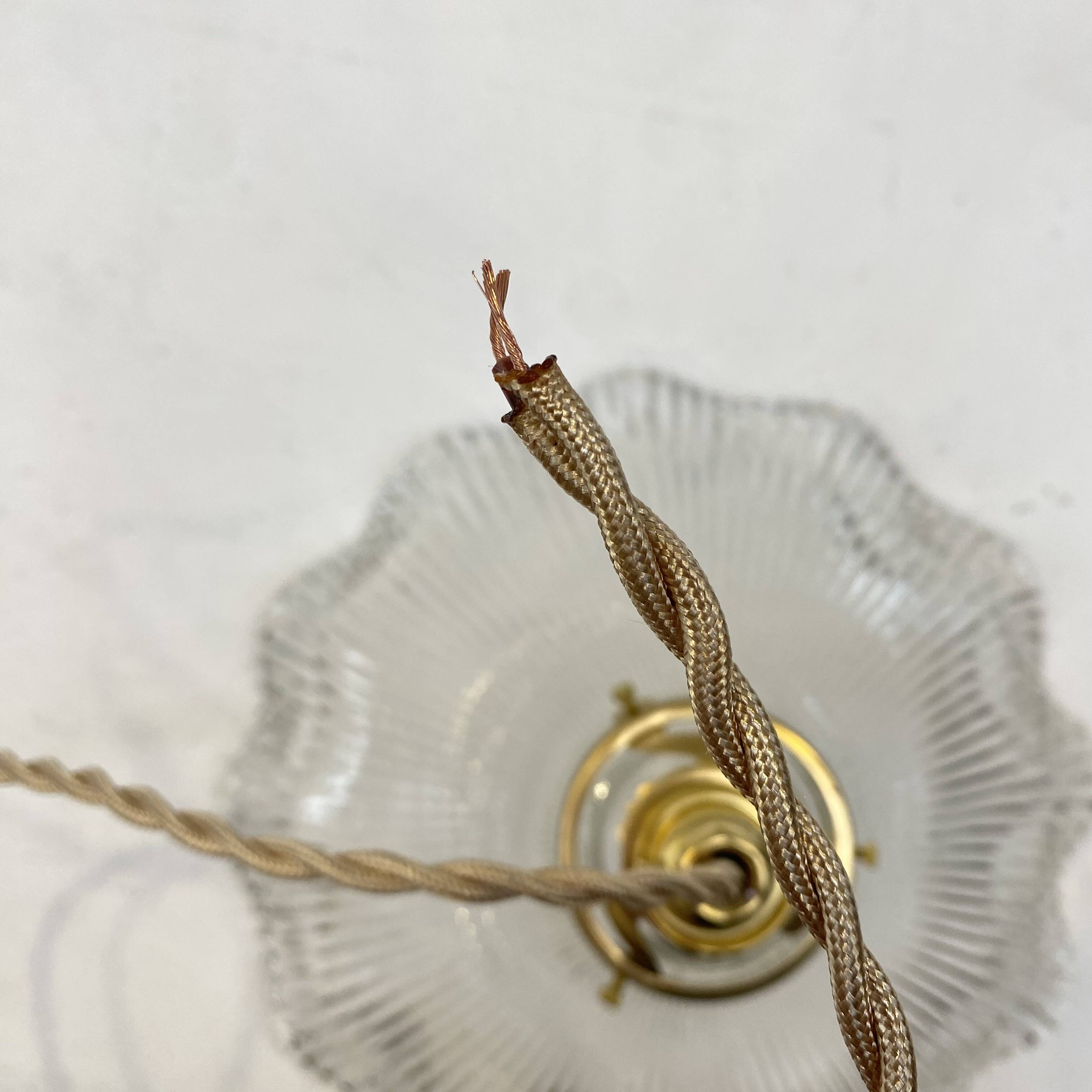 Holophane glass pendant light