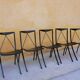 Chair by Cattelan Italia folding vintage leather and metal