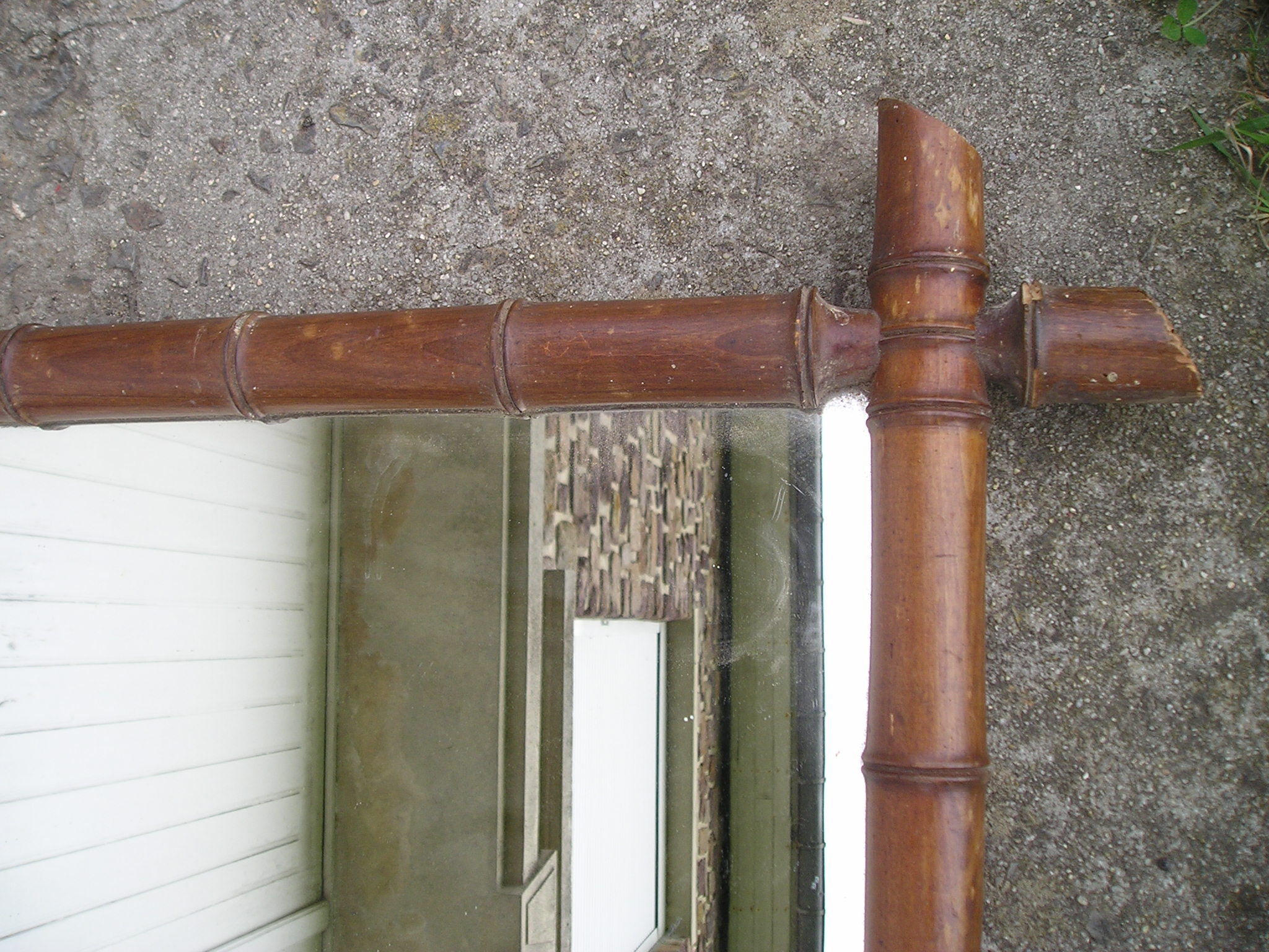 Old bamboo mirror 102 x 76 cm