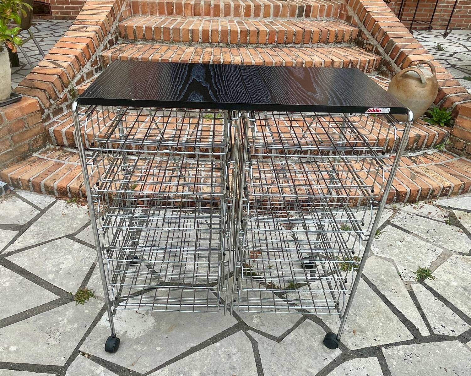 Vintage rolling cart dessert trolley