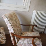 Four 1950s armchairs - wooden armrests