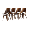 Ensemble de 4 chaises à manger par Radomir Hofman pour TON, Modèle 514, Placage de hêtre