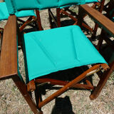 Lot of 6 foldable chairs in solid teak Roland Vlaemynck