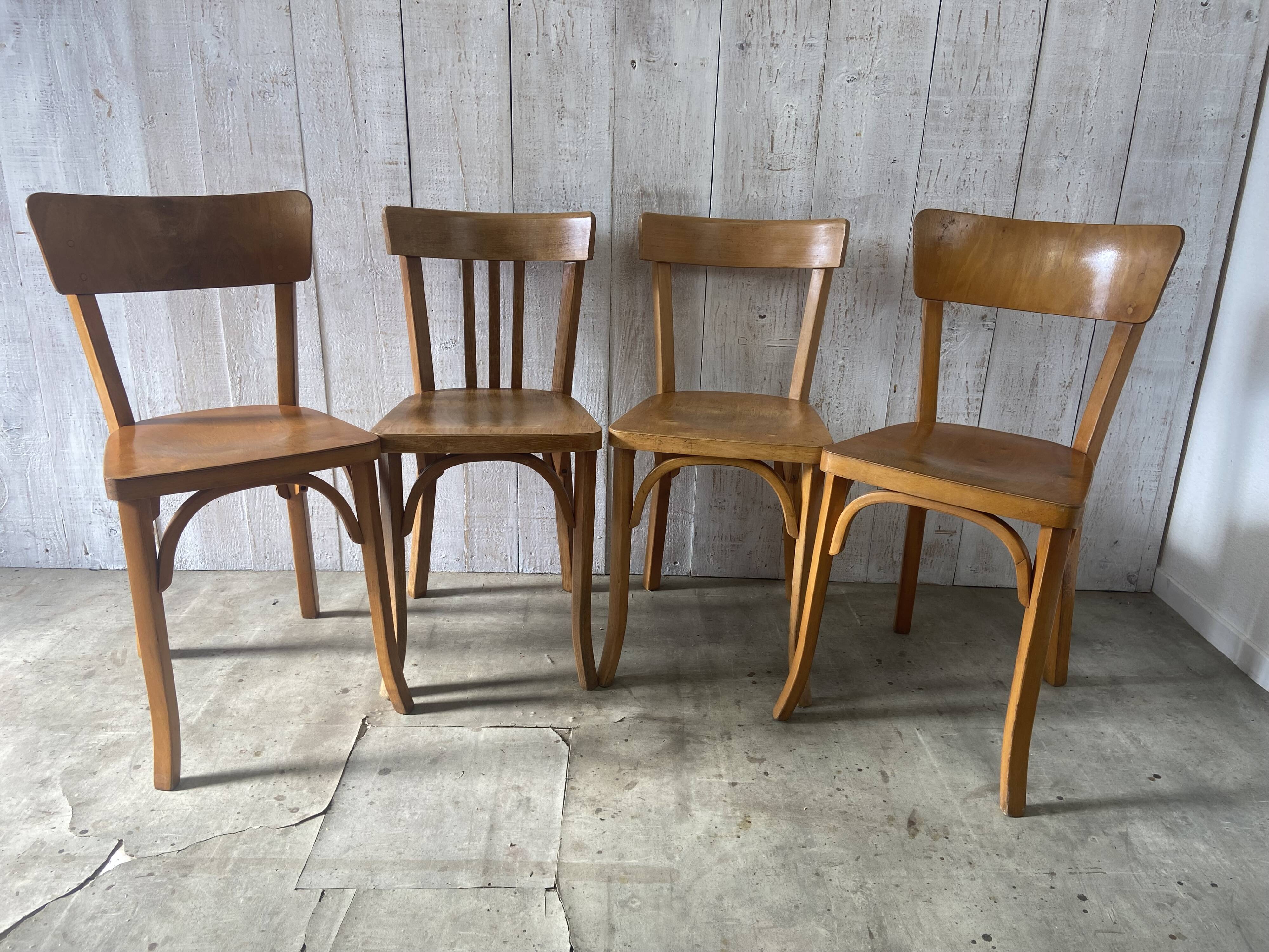 Mismatched Baumann bistro chairs
