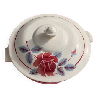 Old earthenware tureen, Hamage Moulin des Loups made in France, art deco
