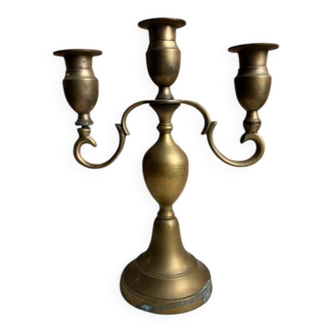 Three-branch chandelier in gilded brass