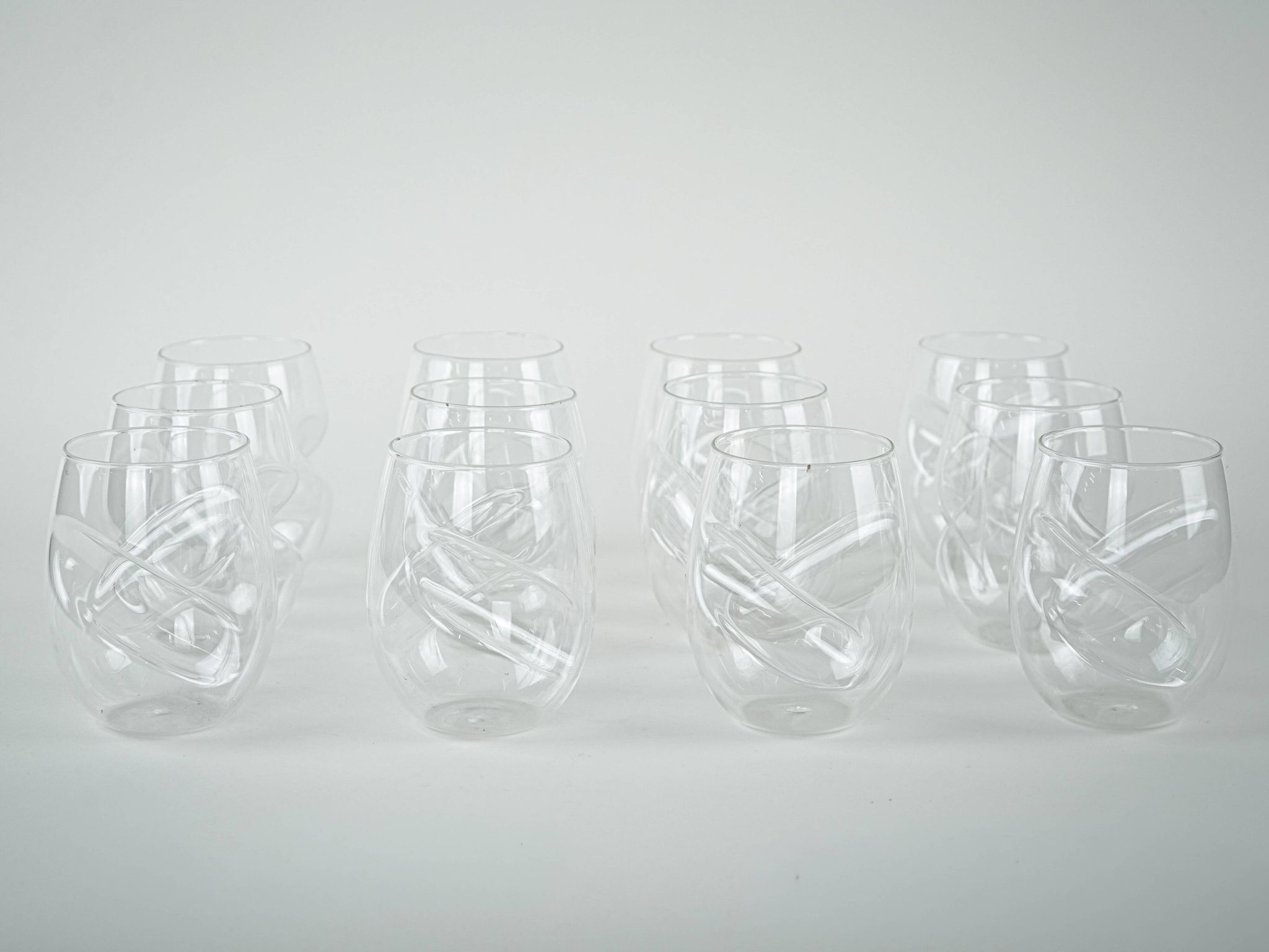Ensemble de verres, design danois, années 1970, fabriqué au Danemark.