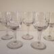 5 verres à vin en verre ciselé