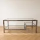 1970s Roméo Rega coffee table in glass and chrome metal.