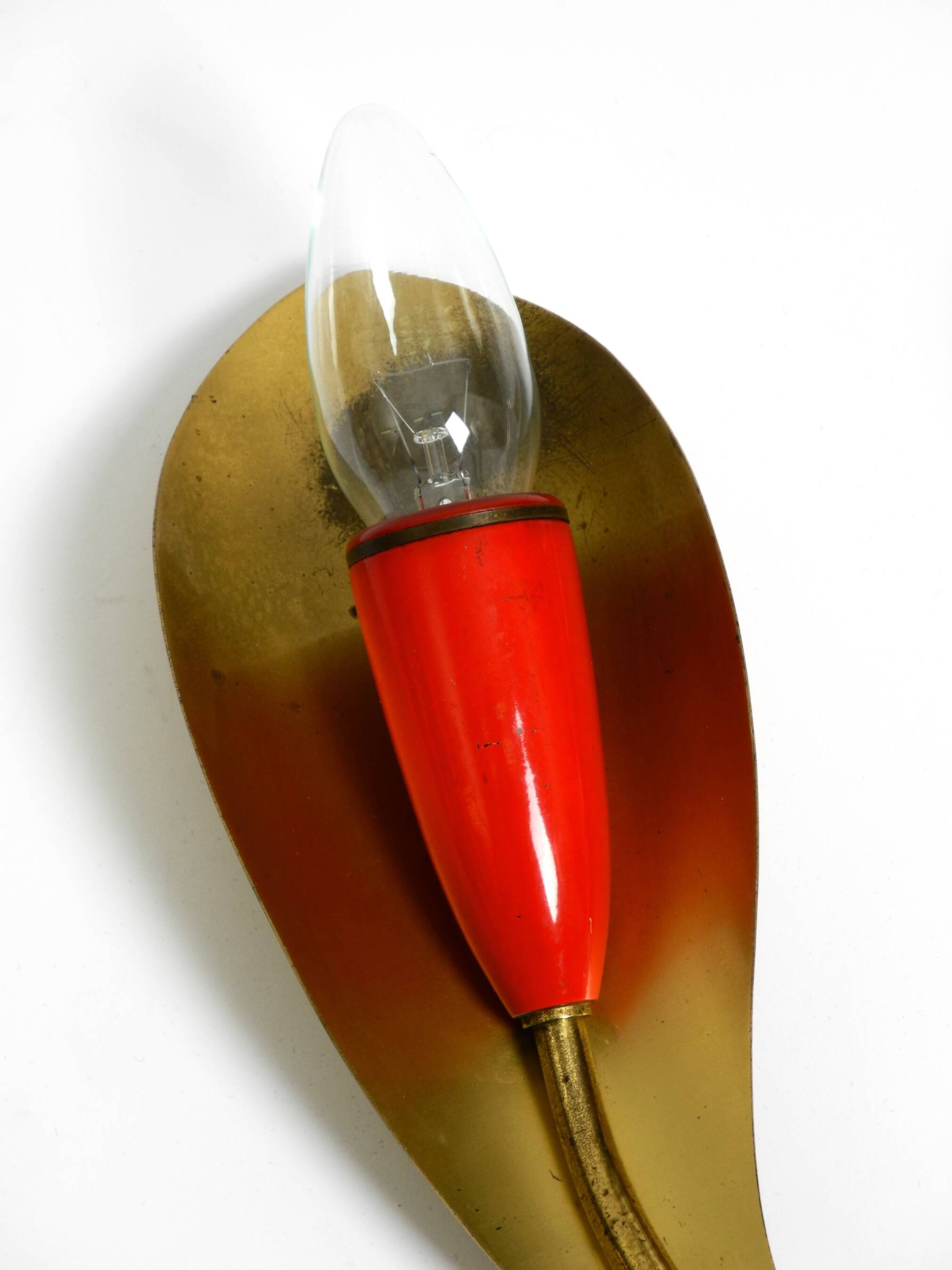 Two original Mid Century Modern brass sconces