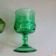 Set of 6 green molded glass glasses