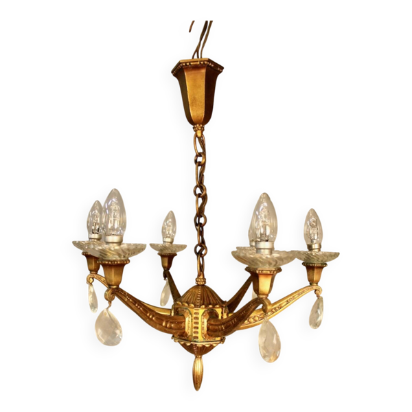 Lustre en bronze à 6 bras de lumière — Beyit