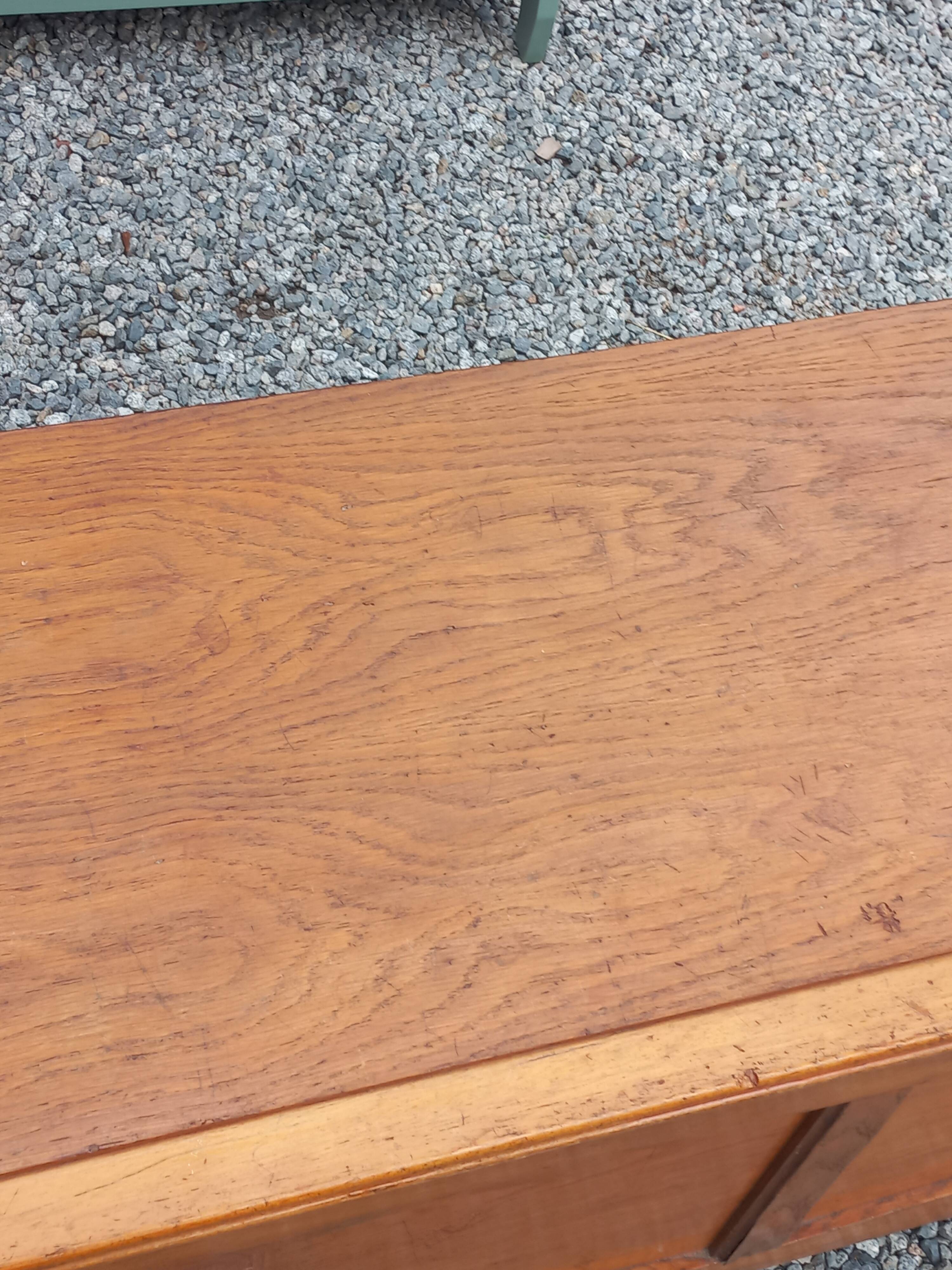 Vintage 1950s oak chest with compass feet