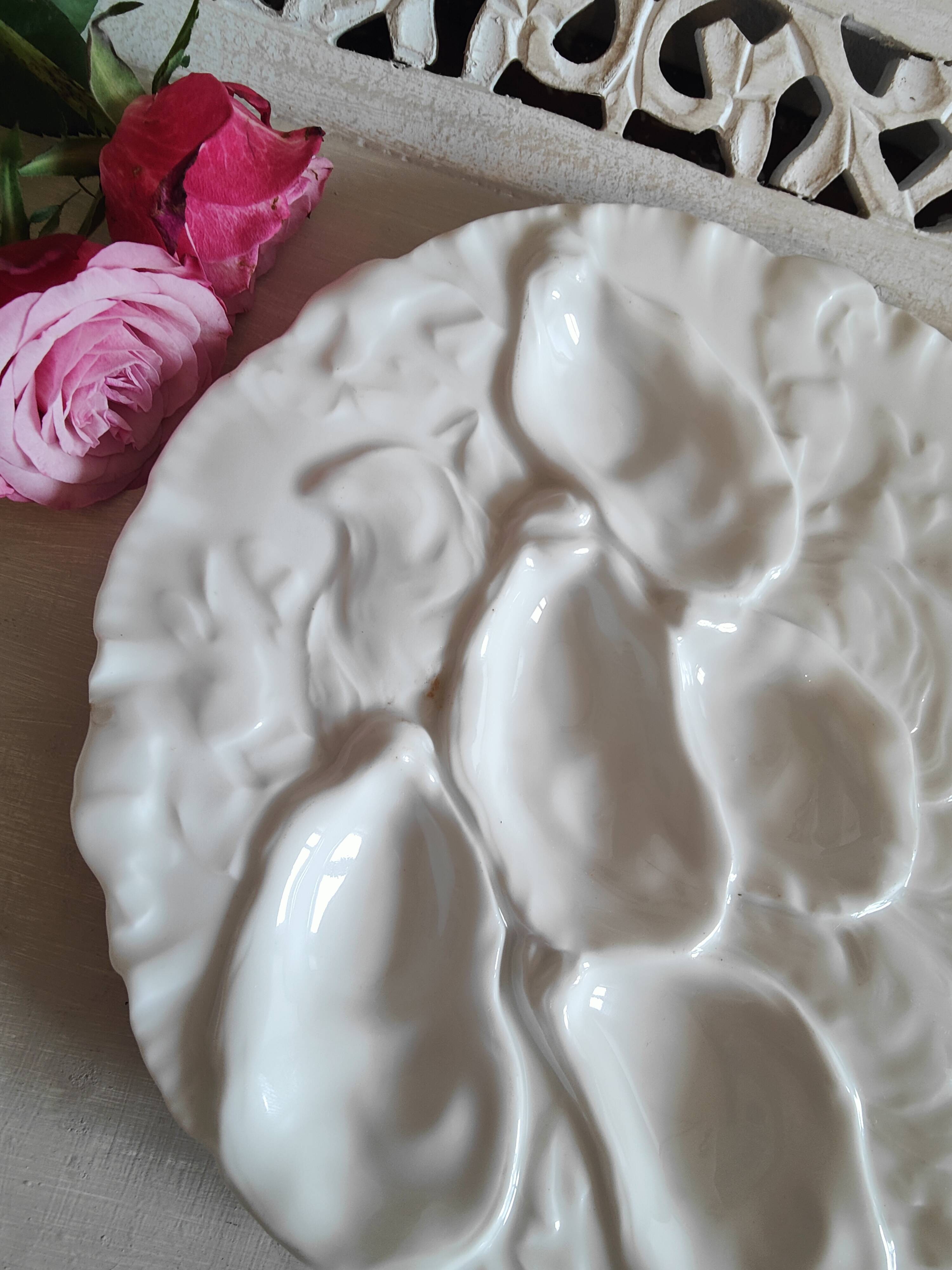 Oyster plate 19th century porcelain Haviland & Co Limoges France