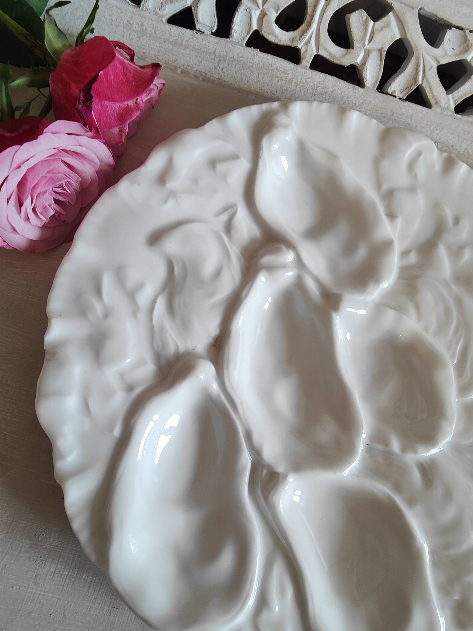 Oyster plate 19th century porcelain Haviland & Co Limoges France