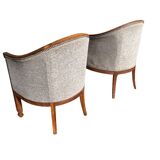 Complete living room set with chaise longue and 3 armchairs: Directoire or Empire style